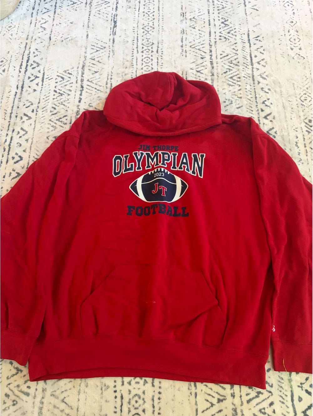 Badger Sport Jim Thorpe Olympian Football Hoodie 2XL Red